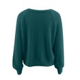 thumbnail image 4 of XZNGL Ladies Fashion V-Neck Solid Color Button Loose Sweater Outer Sweater, 4 of 7