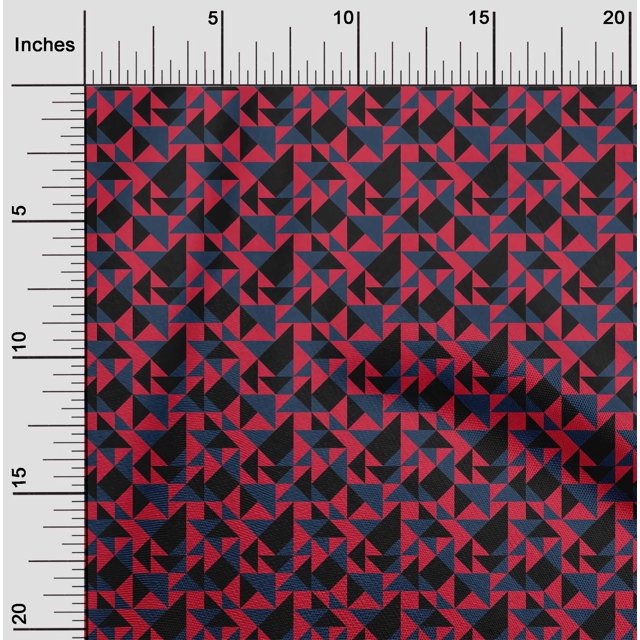 Tissu de Coton Imprimé Géométrique Triangle 1 Yard 56 Inch Wide