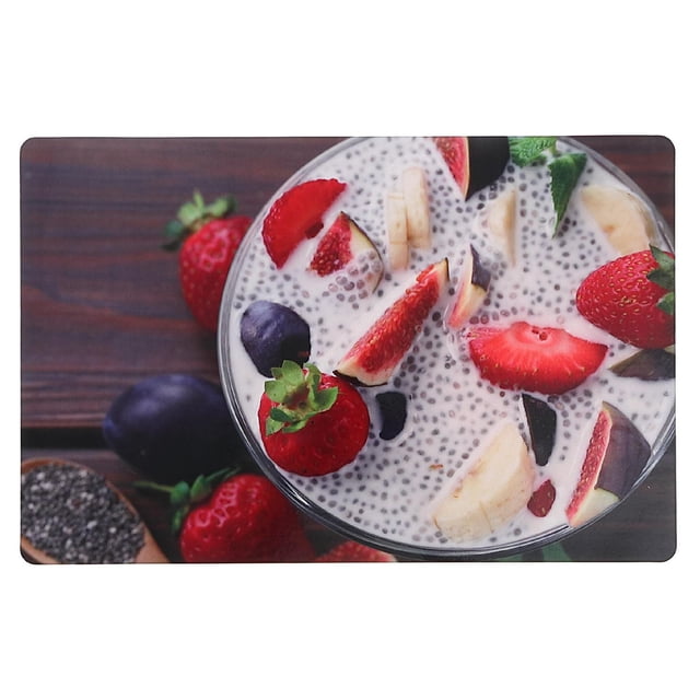 IH Casa Decor Plastic Placemat Chia Fruit Pudding - Ensemble De 12