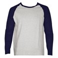 thumbnail image 1 of SLM T-Shirt Raglan de Baseball en Coton à Manches Longues pour Homme - Gris/marine - 2TG, 1 of 1