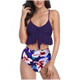 thumbnail image 1 of RKSTN Tankini Set for Women Swimsuits Ruffled High Waisted Tummy Control Knot Adjustable Straps Backless Bathing Suits, 1 of 8