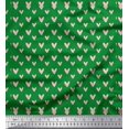thumbnail image 1 of Soimoi Green polyester Crepe Fabric Cute Smile Heart Decor Fabric Printed Yard 42 Inch Wide, 1 of 3