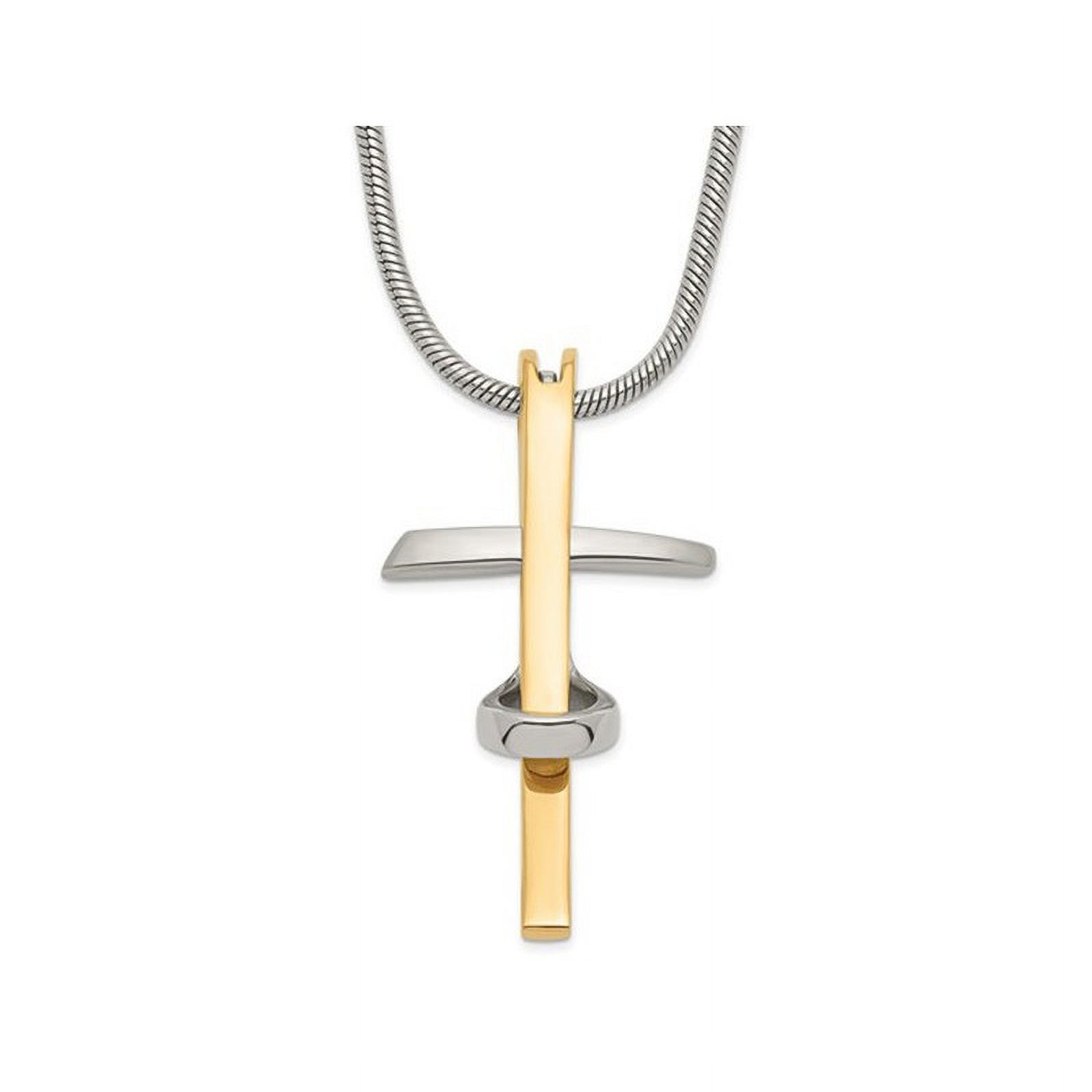 Collier Pendentif Croix pour Homme en Acier Inoxydable avec Chaîne (18 Pouces)