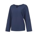 thumbnail image 3 of Mode Femme Ample Manches Longues Col en V T-Shirt Blouse Décontractée Unie, 3 of 9