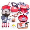 thumbnail image 3 of relayinert Plastic Kitchen Pretend Play Utensils Cookware Toy for Baby Girls Boys Red, 3 of 7