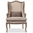 thumbnail image 3 of Baxton Studio Fauteuil d'Appoint en Beige Foncé et Brun, 3 of 5
