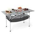 thumbnail image 1 of Costway Table de Camping Pliant pour Patio avec Plateau Enroulable en Aluminium et Panier en Maille Argent, 1 of 10
