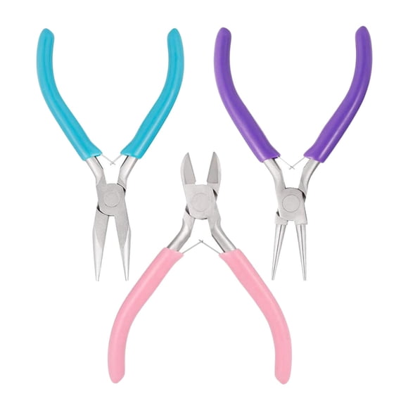 Pinces pour Bijoux d'Artisanat 3 Pcs Outils de Fabrication de Bijoux avec Nez à Chaîne