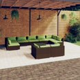 thumbnail image 1 of vidaXL Ensemble Salon de Jardin 10 Pcs avec Coussins Rotin Poly Brun, 1 of 5