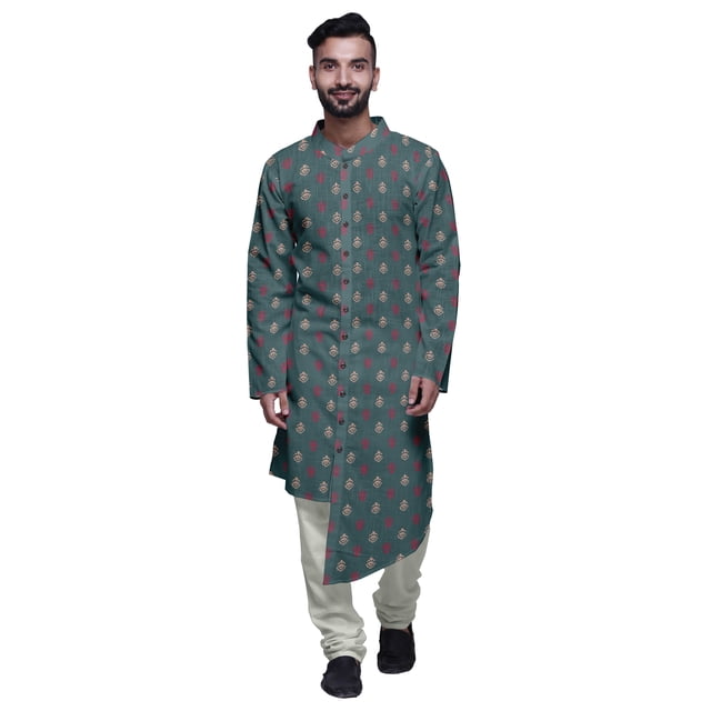 Atasi Ensemble Kurta Imprimé en Coton pour Hommes, Kurta Pyjama Décontracté de Designer, Vêtements