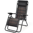 thumbnail image 1 of Costway Patio Rattan Zero Gravity Lounge Chair Folding Recliner W/Headrest Mix Brown, 1 of 9