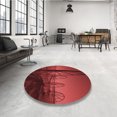 thumbnail image 4 of Ahgly Company Tapis d'Intérieur Ronds Transitionnels Lavables à la Machine, Rouge Cramoisi, 7 Pieds Rond, 4 of 7