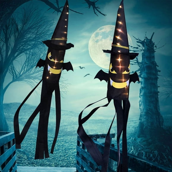 Event & Party Hallwee Gift Hallowee Windsocks With LED Light Hallowee Wind Socks Flag Outdoor Horror Hanging Light Decorations