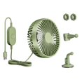 thumbnail image 1 of veasfak USB Car Cooling Fan Adjustable for Sedan Backseat Dashboard Van Green, 1 of 9