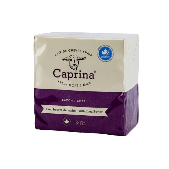 Caprina Savon en Barre au Lait de Chèvre Frais avec Beurre de Karité (3 Barres)