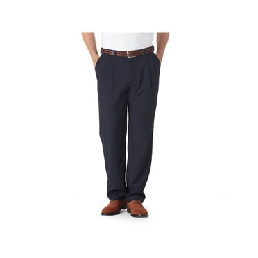 Haggar Mens Eclo Dress Pants Slacks, Black, 40W x 34L