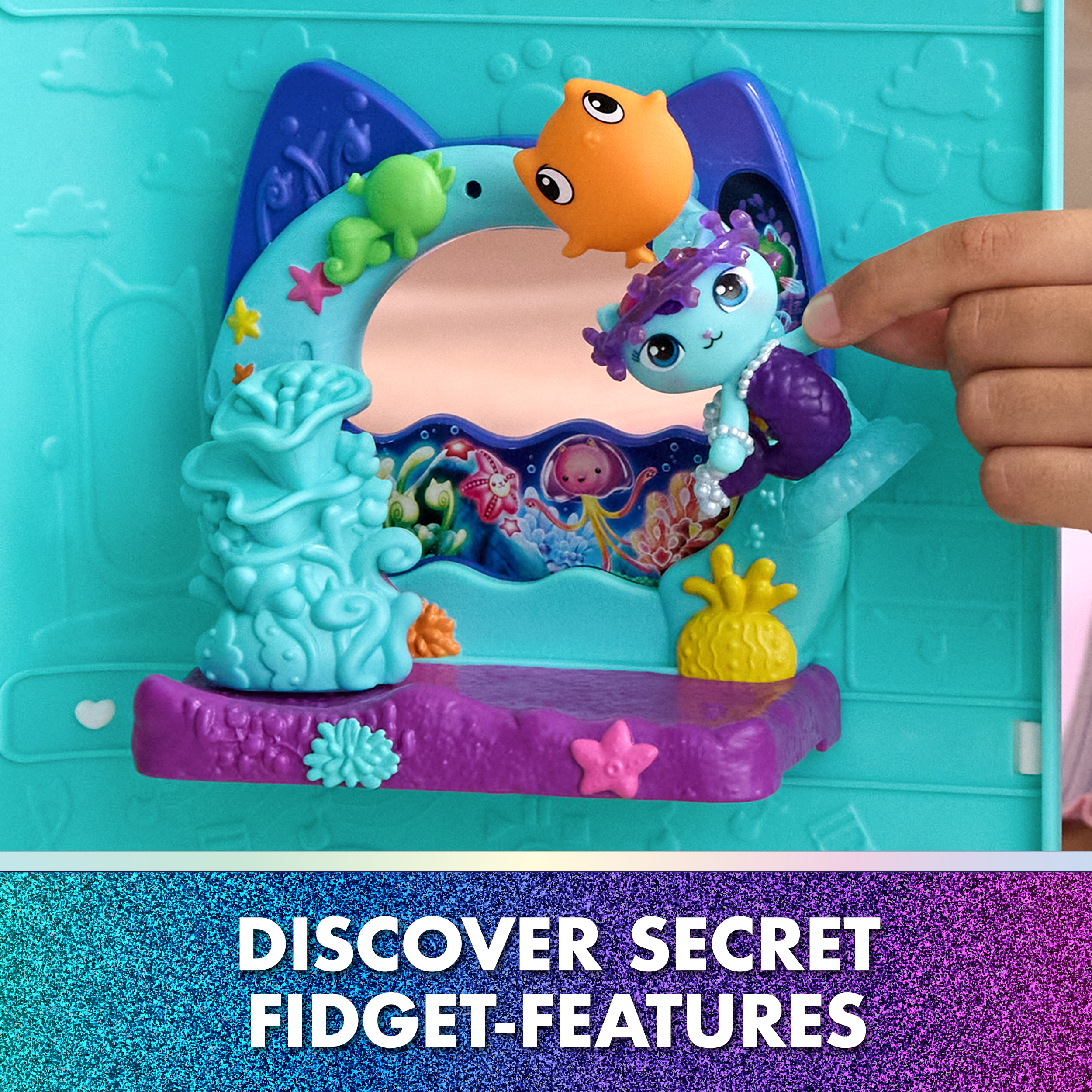 Gabby's Dollhouse: The Movie, Balcon Aquarium de Mercat, avec figurine et accessoires pour maison de poupée, jouets pour filles et garçons à partir de 3 ans