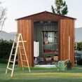 thumbnail image 1 of 6ft x 6ft Outdoor Metal Storage Shed with Metal Foundation ,With window,Coffee, 1 of 9