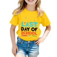 thumbnail image 1 of LUOGENLI T-Shirt pour Filles T-Shirt à Col Rond Imprimé à Manches Courtes pour Garçons et Filles Chemises pour Filles Invitée de Mariage 2025 Jaune 5-6 Ans, 1 of 4