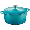 thumbnail image 1 of Tramontina Bestow Cocotte en Fonte Émaillée de 5,5 Pintes avec Couvercle, Ronde, Bleu Moyen, 1 of 4