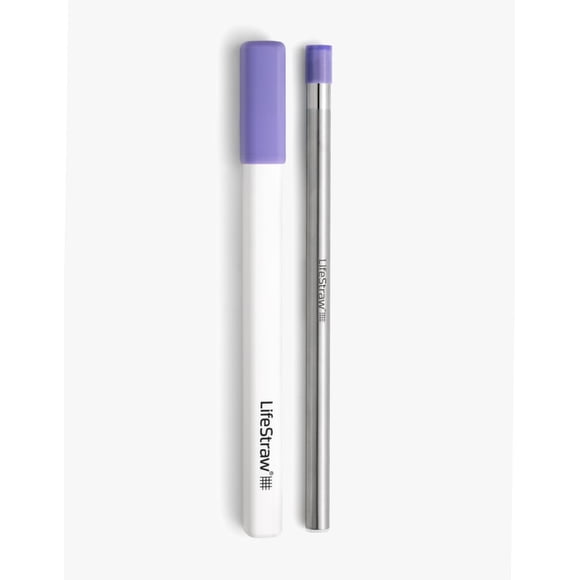 Paille filtrante à eau LifeStraw SIP 1 pièce en acier avec étui de transport - Chardon Violet