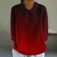 thumbnail image 1 of RXIRUCGD Haut Décontracté Rétro pour Femme à Imprimé, Manches 3/4, Haut/chemise à Manches en V, Rouge, Taille : 2TG, 1 of 5