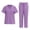 Purple, variant on Ktyne Scrubs for Women Set Stretchy Nursing Uniform Short Sleeve V-Neck Scrub Top & Jogger Pants Solid Color Scrubs Sets with Multi Pocket Gray L