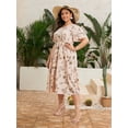 thumbnail image 4 of U.Vomade Women's Plus Size Dress Floral Button Dress, 4 of 6