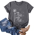 thumbnail image 3 of T-shirt Décontracté pour Femme à Manches Courtes avec Imprimé de Lettres, 3 of 3