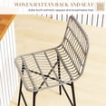 thumbnail image 4 of HOMCOM Rattan Counter Height Bar Stools Set of 2 Barstools with Back Grey, 4 of 10