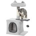 thumbnail image 1 of PawHut 28" Cat Tree Tower with Plush Top Bed, Light Grey, 1 of 10