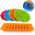 thumbnail image 3 of Heart shape silicone waffle baking mould 5 cavity pancake muffin tin DIY homemade baking decoration tool, red, 3 of 6