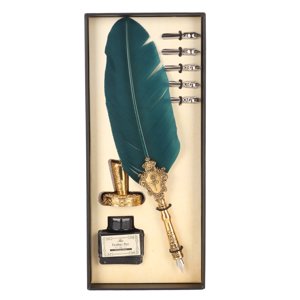 Feather Ensemble stylo et encre avec 5 Nibs interchangeables pour l'écriture de style rétro étudiant en plume lisse stylo à plumes pour école