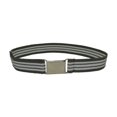 thumbnail image 1 of Kids Elastic Adjustable Strech Belt With Silver Square Buckle - Grey And White Stripe, 1 of 1