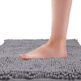 thumbnail image 3 of CPDD 3 Pieces Bathroom Rug Set, Ultra Soft Non Slip Bath Rug and Absorbent Chenille Bath Mat, Grey Bathroom Rugs, Plush Bath Mats for Bathroom, Tub, Shower Grey 3 Pieces Set, 3 of 6