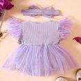 thumbnail image 3 of Infant Romper Dress Flower Leaves Embroidery Jumpsuits with Headband, 3 of 9