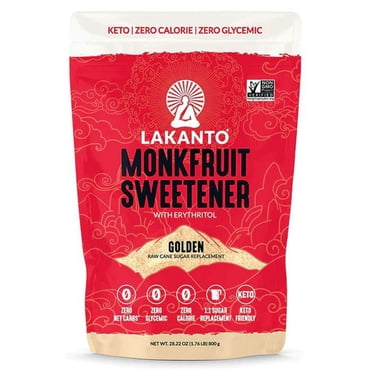 Lakanto Golden Monk Fruit Sweetener with Erythritol - Raw Cane Sugar Substitute (800g)