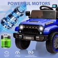 thumbnail image 3 of 12V Kids Ride On Truck Car, Battery Powered Electric Vehicles with Remote Control, Spring Suspensions, 3 Speeds, LED Lights, Music, MP3, Ride On Toy Car for Children Toddles Boys Girls, 3 of 6