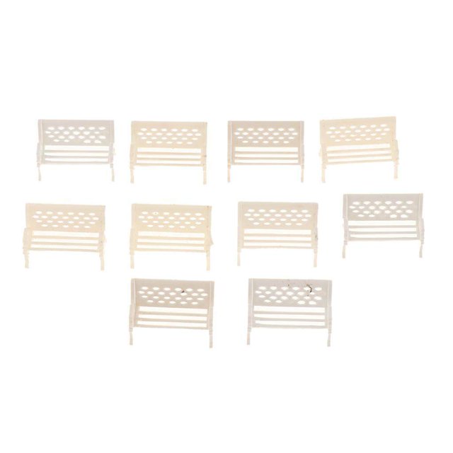 tredstone Train Railroad Diorama Park Bench for DIY Sand Table Model 1:75 white A