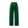 thumbnail image 4 of Plebaso Womens Velvet Pants Elastic Waist Drawstring Lounge Pants Straight Leg Trousers with Pockets, 4 of 5