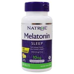 Natrol - Melatonine Dormez rapidement Dissoudre les agrumes 10 mg. - 60 Comprimés