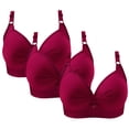 thumbnail image 2 of Timegard 3pc Bras for Women No Underwire Plus Size Adjustable Strap Ruched Comfort Everyday Bralette, 2 of 4