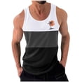thumbnail image 2 of Débardeur pour Hommes, Mode Décontractée Patchwork Imprimé Pull Col Rond Débardeurs de Sport, 2 of 5