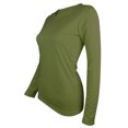 thumbnail image 2 of AherBiu T-Shirts à Manches Longues pour Femmes Col Ras du Cou Amples Basiques 2024 Automne Confortables Chandails Unis, 2 of 4