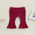 thumbnail image 2 of Infant Girl‘s Casual Leggings with Bell Bottom and Ribbed Texture, 2 of 8