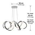 thumbnail image 5 of Artika Swirl Ribbon Modern LED Pendant Light Fixture, Chrome, 5 of 5