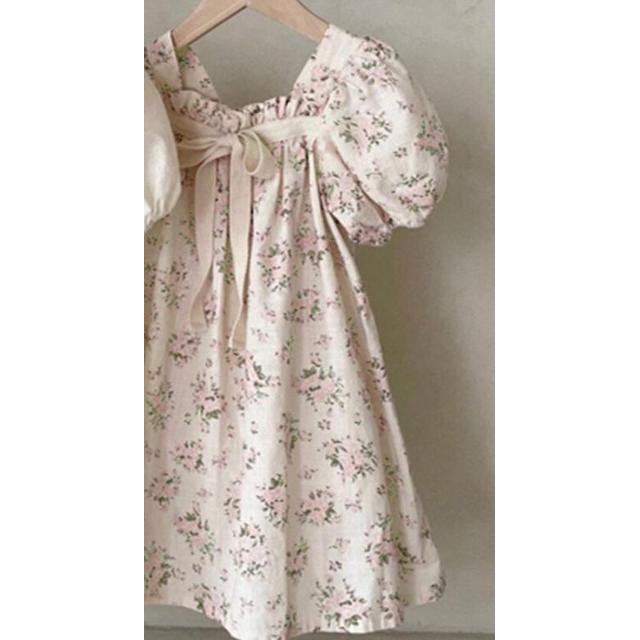 Nouvelle Mode 2023 Robe à Manches Courtes pour Filles Printemps Automne Coton Enfants Mignon Décontracté Floral Vestido Tenues