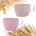 thumbnail image 4 of Zhuge Wheat Straw Plastic Coffee Cups Reusable Mugs with Handles, Unbreakable, Lightweight-4pcs,Blue, 4 of 5