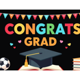 thumbnail image 4 of Graduation Party Supplies Congrats Grad Banner Backdrop Background with Balloons and Confetti Decorations for Graduation Ceremony Celebration Classroom Event, 4 of 4