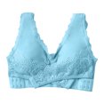 thumbnail image 2 of Mefallenssiah Woman'S Solid Color Lace Comfortable Bra Underwear Undies (Blue), 2 of 5